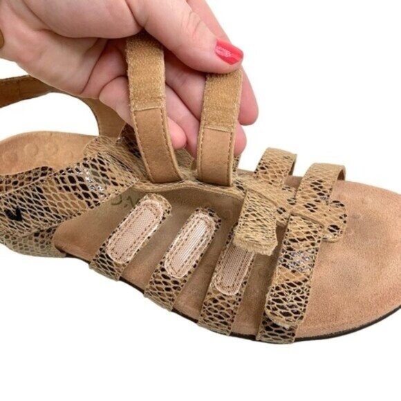 Vionic Leather Snakeskin Harissa Sandals in Tan - Picture 2 of 7